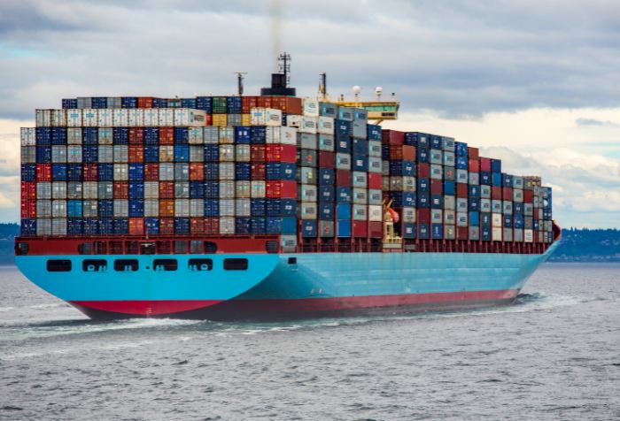 Container ship carrying FCL and LCL sea freight